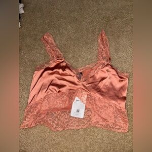 Super cute peach silk bra top size medium